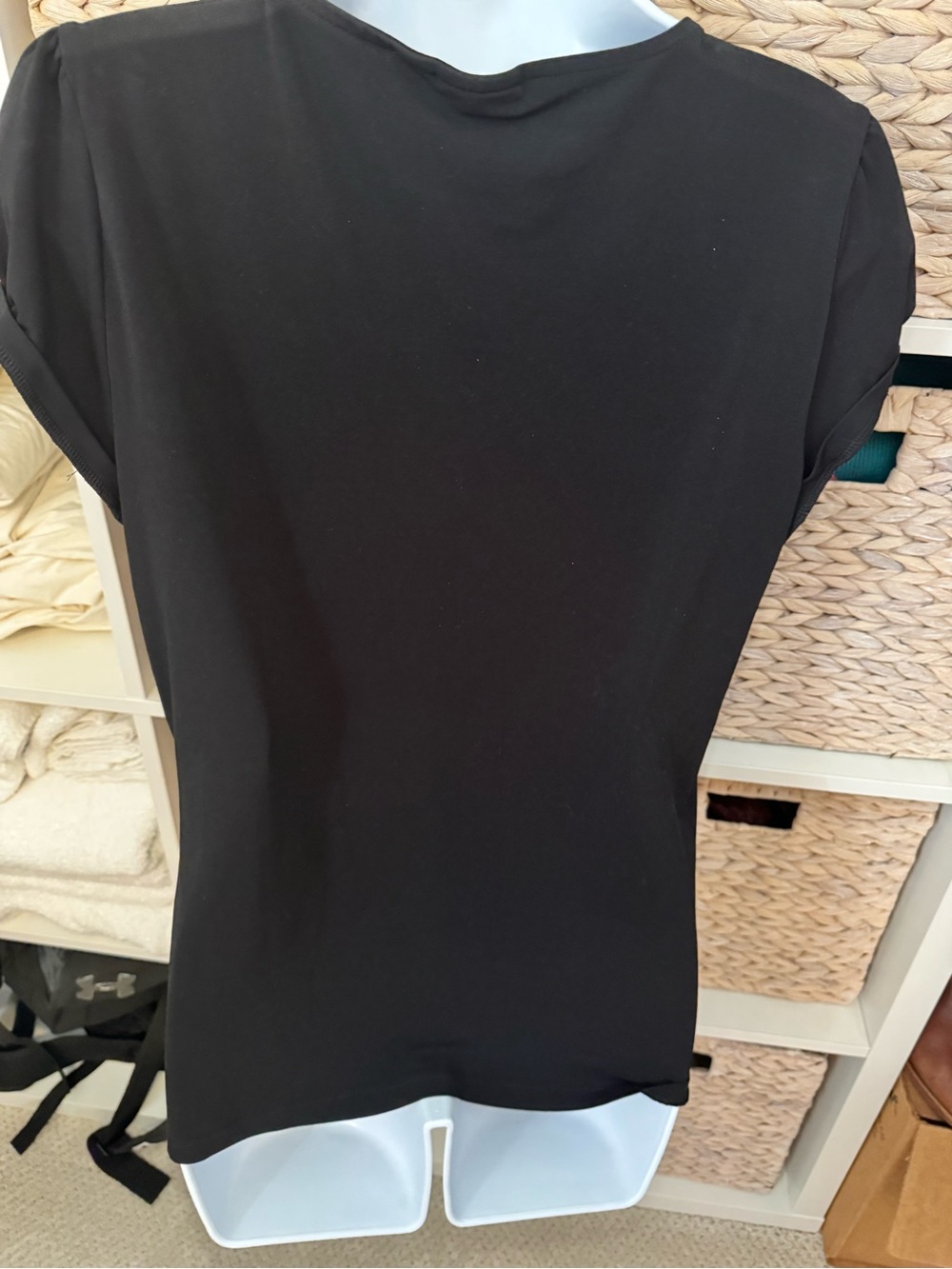 Black Ruffled Keyhole Women's Top - Picture 4 of 6
